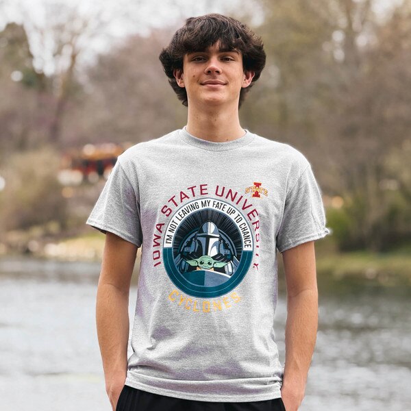 Blue 84 X Star Wars Iowa State University Heather Gray Mando Short Sleeve T-Shirt